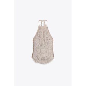ZARA FRINGED HALTER TOP